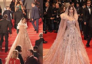  मिस इंडिया अरिसा खान ने कान्स रेड कार्पेट पर प्रतिष्ठित 'घूंघट' के साथ भारतीय संस्कृति का जश्न मनाया
