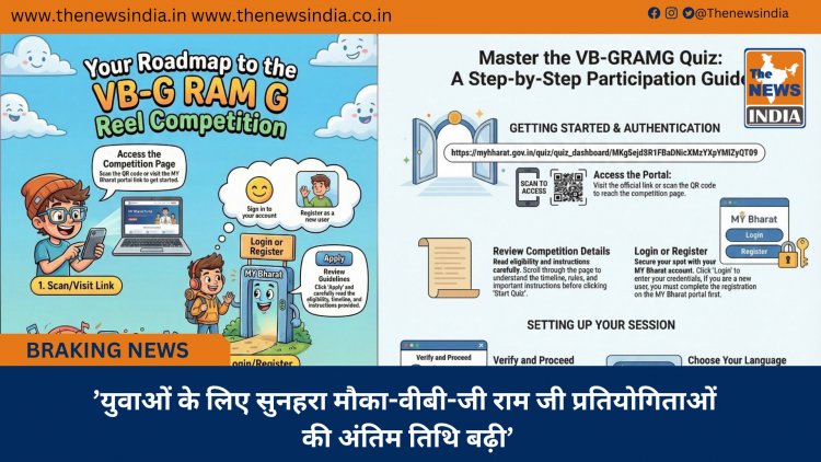 ’युवाओं के लिए सुनहरा मौका-वीबी-जी राम जी प्रतियोगिताओं की अंतिम तिथि बढ़ी’
