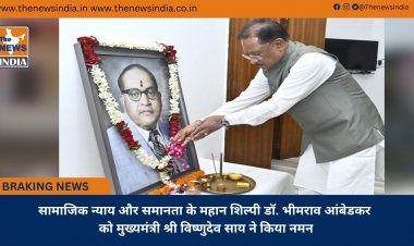 सामाजिक न्याय और समानता के महान शिल्पी डॉ. भीमराव आंबेडकर को मुख्यमंत्री श्री विष्णुदेव साय ने किया नमन