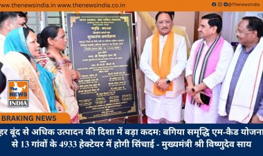 हर बूंद से अधिक उत्पादन की दिशा में बड़ा कदम: बगिया समृद्धि एम-कैड योजना से 13 गांवों के 4933 हेक्टेयर में होगी सिंचाई - मुख्यमंत्री श्री विष्णुदेव साय