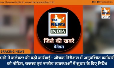 दाढ़ी में कलेक्टर की बड़ी कार्रवाई : औचक निरीक्षण में अनुपस्थित कर्मचारी को नोटिस, राजस्व एवं नगरीय व्यवस्थाओं में सुधार के दिए निर्देश