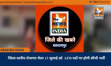 जिला स्तरीय रोजगार मेला 13 जुलाई को  1470 पदों पर होगी सीधी भर्ती