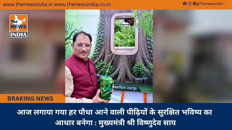 आज लगाया गया हर पौधा आने वाली पीढ़ियों के सुरक्षित भविष्य का आधार बनेगा : मुख्यमंत्री श्री विष्णुदेव साय
