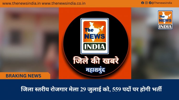 जिला स्तरीय रोजगार मेला 29 जुलाई को, 559 पदों पर होगी भर्ती