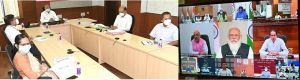 प्रधानमंत्री श्री नरेन्द्र मोदी द्वारा कोविड वैक्सीनेशन की समीक्षा बैठक में शामिल हुए गृहमंत्री श्री ताम्रध्वज साहू