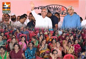  भरोसे का सम्मेलन, ग्राम ठेकवा, राजनांदगांव : कार्यक्रम में हिस्सा लेने मुख्यमंत्री श्री भूपेश बघेल पहुँचे